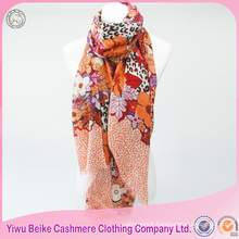 Custom viscose polyester digital print acrylic kashmir shawl